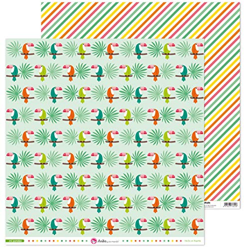 Anita & Seine Welt Kollektion My Paradiso Scrapbooking, Papier, Tukan, 30,5 x 30,5 cm von Anita y Su Mundo