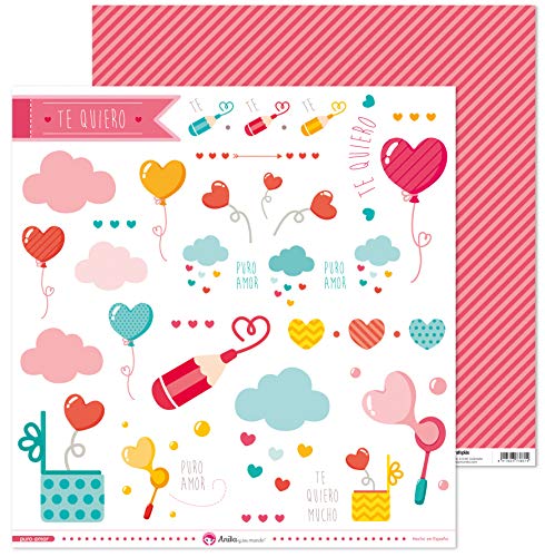 Anita und Seine Welt Kollektion Puro Amor Scrapbooking, Papier, zuschneidbar, 30,5 x 30,5 cm von Anita y Su Mundo