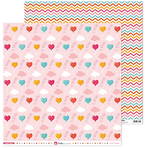 Anita & Seine Welt Kollektion Puro Liebe Scrapbooking, Papier, Luftballons, 30,5 x 30,5 cm von Anita y Su Mundo