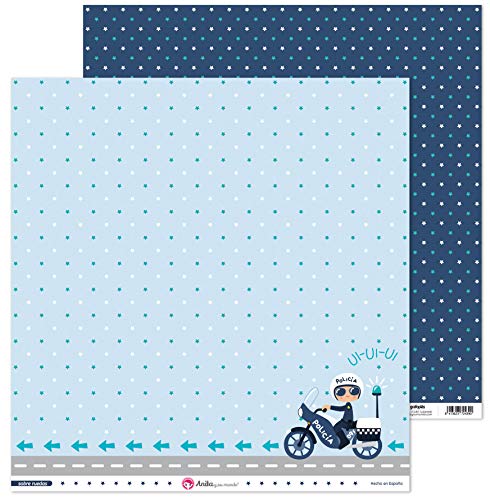 Anita und Seine Welt Kollektion auf Rädern für Scrapbooking, Papier, Polizei, 30,5 x 30,5 cm Anita und Seine Welt Kollektion auf Rädern für Scrapbooking, Papier, Polizei, 30,5 x 30,5 cm von Anita y Su Mundo