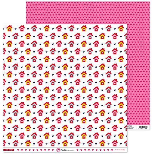Anita und Seine Welt Kollektion mit Liebe Scrapbooking, Papier, Häuser, 30,5 x 30,5 cm von Anita y Su Mundo