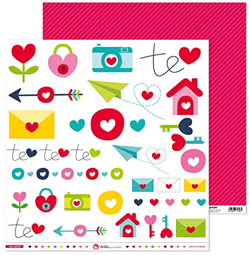 Anita und Seine Welt Kollektion mit Liebe Scrapbooking, Papier, zuschneidbar, 30,5 x 30,5 cm von Anita y Su Mundo