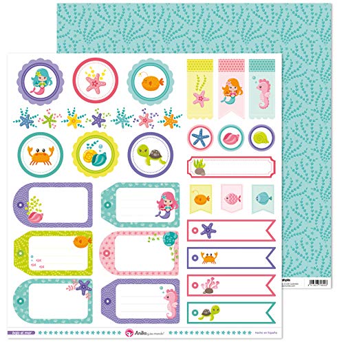 Anita & Seine Welt Kollektion unter dem Meer Scrapbooking, Papier, Etiketten, 30,5 x 30,5 cm von Anita y Su Mundo