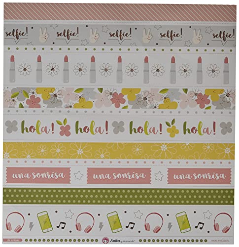 Anita und Seine Welt Kollektion von Mädchen Scrapbooking, Papier, Streifen, 30,5 x 30,5 cm von Anita y Su Mundo