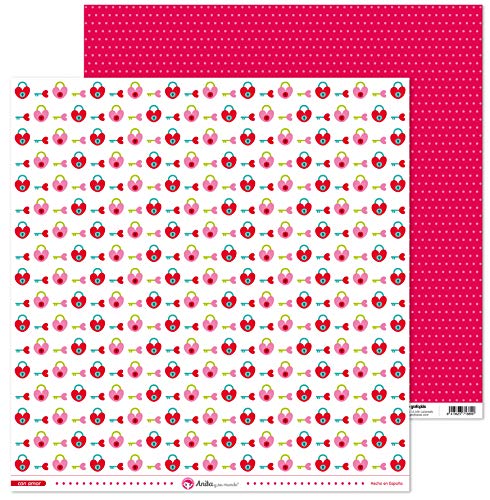 Anita & Seine Welt Papier Scrapbooking 12 x 12, 5 Stück, Liebesschlösser von Anita y Su Mundo