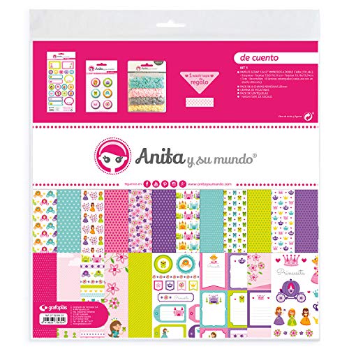 Anita & Seine Welt Sammlung von Perlen, Sammelalbum, 13 bedruckte Papiere, Sticker, Abzeichen, Pailletten, Pastell, Washi Tape, Papier, mehrfarbig, 30,5 x 30,5 cm Anita & Seine Welt Sammlung von Perlen, Sammelalbum, 13 bedruckte Papiere, Sticker, Abzeichen, Pailletten, Pastell, Washi Tape, Papier, mehrfarbig, 30,5 x 30,5 cm von Anita y Su Mundo