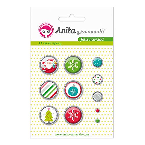 Anita und seine Welt 37050126 – Pack 11 Brads, Design Epoxy Frohe Weihnachten Anita und seine Welt 37050126 – Pack 11 Brads, Design Epoxy Frohe Weihnachten von Anita y Su Mundo