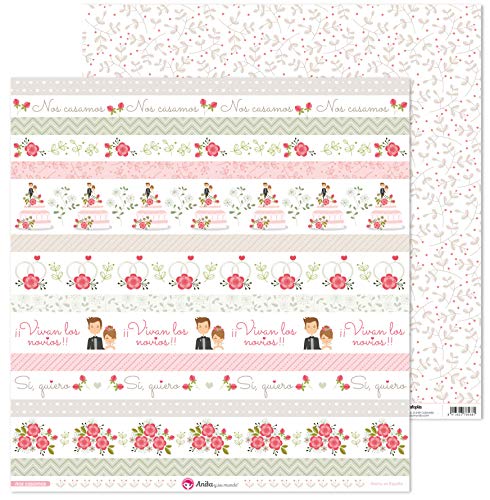 Anita und seine Welt Kollektion Wir Casamos Scrapbooking, Papier, Streifen, 30,5 x 30,5 cm von Anita y Su Mundo