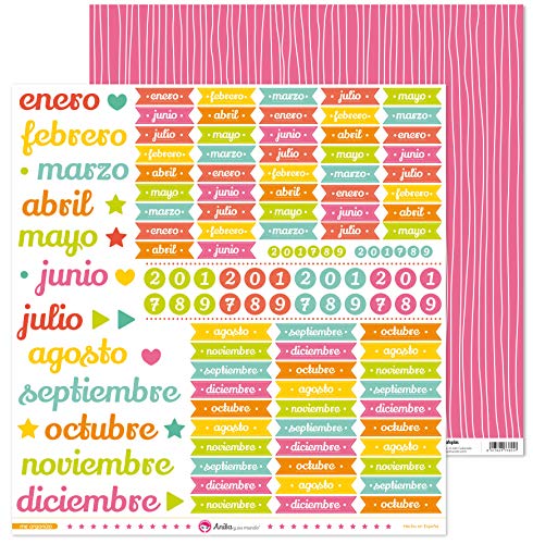 Anita y Su Mundo 37018631 Colección Me Organizo Scrapbooking-Papier, Monat, 30.5 x 30.5 cm von Anita y Su Mundo