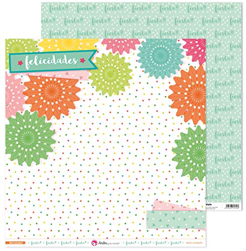 Anita y Su Mundo 37018657 Colección Felicidades Scrapbooking-Papier, Layout von Rosetten, 30.5 x 30.5 cm von Anita y Su Mundo