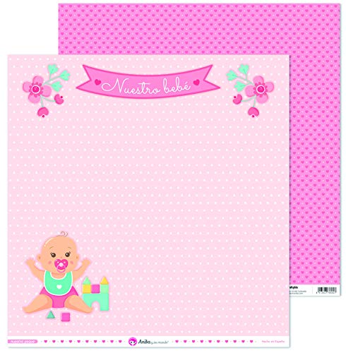 Anita y Su Mundo 37018808 Colección Nuestra Peque Scrapbooking-Papier, Layout Baby, 30.5 x 30.5 cm von Anita y Su Mundo