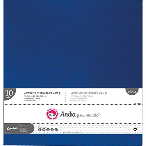 Anita y Su Mundo Karton, Metallic-Blau, 30,5 x 30,5 cm, 10 Stück Anita y Su Mundo Karton, Metallic-Blau, 30,5 x 30,5 cm, 10 Stück von Anita y Su Mundo