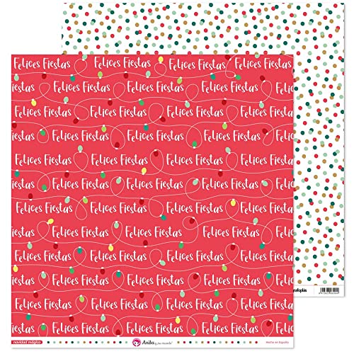 Anita y su mundo 37018859 Scrapbooking-Papier, doppelseitig, Frohe Party und Weihnachtsbeleuchtung, 30,5 x 30,5 cm, magische Weihnachtskollektion von Anita y Su Mundo