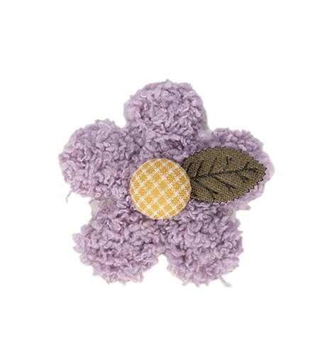10 Stück Plüsch Häkelapplikationen Blumen Patches 5cm Stoffblumen Aufnäher zum Aufnähen für Kleidung Schuhe Hüte Taschen DIY Deko (Lila) von Aniyan