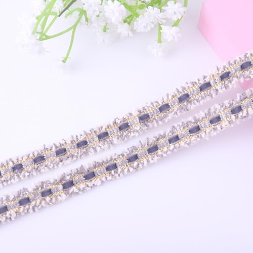 10 Yard Ökologisches Farbiges Spitzenband – 14mm Breite – Strapazierfähig & Farbfest – Modisches Zierband für Geschenkverpackungen, DIY Nähen, Kleidung, Home Decor,(Hellgrau) von Aniyan