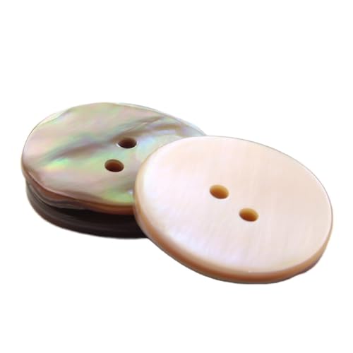 20 Stück Natürliche Perlmutt Knöpfe aus Muschelschale - Für Strickjacken, Anzüge & Wollmäntel - Hochwertige Nähanzüge mit 2 Löchern - Perlmuttknöpfe (25mm,Farbe Original) von Aniyan