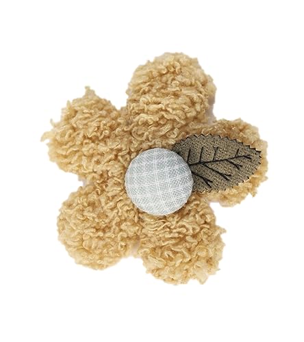20 Stück Plüsch Häkelapplikationen Blumen Patches 5cm Stoffblumen Aufnäher zum Aufnähen für Kleidung Schuhe Hüte Taschen DIY Deko (Hellgelb) von Aniyan