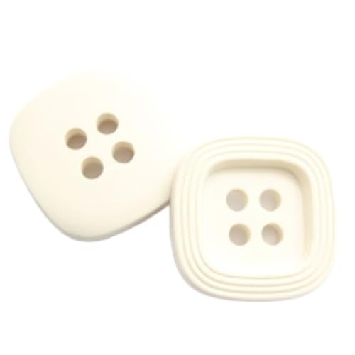 20 Stück Quadratische Harzknöpfe, 4-Loch Resin Knöpfe zum Annähen, Hemdknöpfe Deko Knöpfe für Mantel, Jacke, Windbreaker, Nähen & DIY Bastelprojekte (Beige, 28mm) von Aniyan
