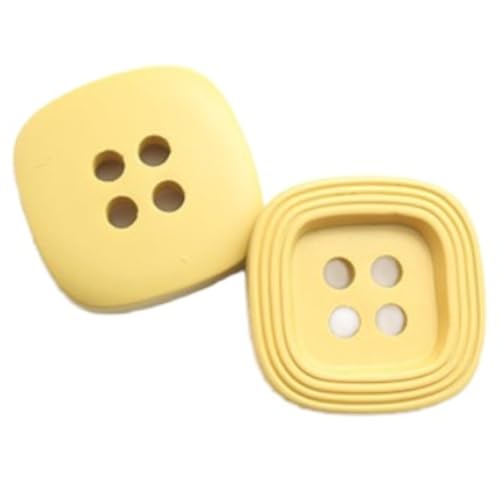 20 Stück Quadratische Harzknöpfe, 4-Loch Resin Knöpfe zum Annähen, Hemdknöpfe Deko Knöpfe für Mantel, Jacke, Windbreaker, Nähen & DIY Bastelprojekte (Gelb, 30mm) von Aniyan