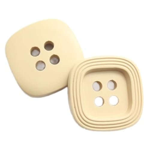 20 Stück Quadratische Harzknöpfe, 4-Loch Resin Knöpfe zum Annähen, Hemdknöpfe Deko Knöpfe für Mantel, Jacke, Windbreaker, Nähen & DIY Bastelprojekte (Khaki, 28mm) von Aniyan