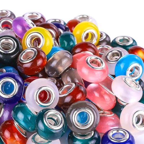50 Stück Kunstharz Perlen 14mm mit 5mm Lochdurchmesser, Bunte Rundperlen in Katzenauge Optik, Resin Großlochperlen für Schmuckherstellung Armbänder Halsketten DIY Basteln 50 Stück Kunstharz Perlen 14mm mit 5mm Lochdurchmesser, Bunte Rundperlen in Katzenauge Optik, Resin Großlochperlen für Schmuckherstellung Armbänder Halsketten DIY Basteln von Aniyan