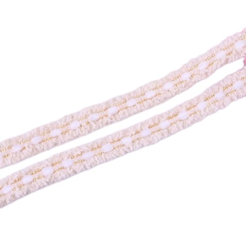 50 Yard Ökologisches Farbiges Spitzenband – 14mm Breite – Strapazierfähig & Farbfest – Modisches Zierband für Geschenkverpackungen, DIY Nähen, Kleidung, Home Decor,(Beige-Weiß) von Aniyan