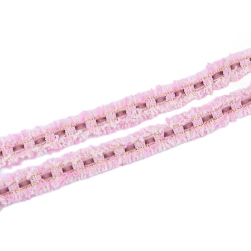 50 Yard Ökologisches Farbiges Spitzenband – 14mm Breite – Strapazierfähig & Farbfest – Modisches Zierband für Geschenkverpackungen, DIY Nähen, Kleidung, Home Decor,(Rosa) von Aniyan