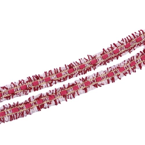 50 Yard Ökologisches Farbiges Spitzenband – 14mm Breite – Strapazierfähig & Farbfest – Modisches Zierband für Geschenkverpackungen, DIY Nähen, Kleidung, Home Decor,(Rot) von Aniyan