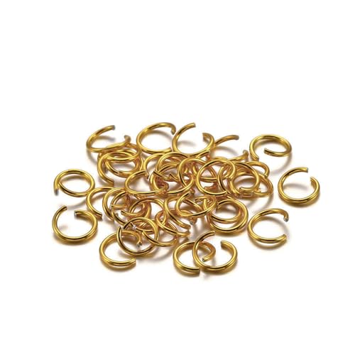 600 Stück Spaltringe, Ösen Aluminium Binderinge, Verbindungsringe für die Herstellung von hängenden Ornamenten,DIY Kunsthandwerk,Halsketten (0.8 * 6mm, Gold) von Aniyan