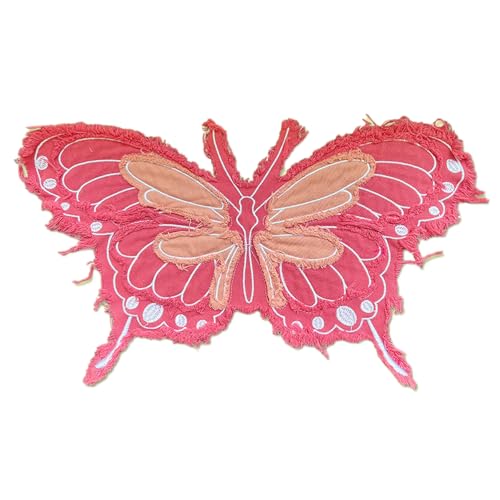 Aniyan 1 Stück Schmetterling Patches - 3-Lagig waschbare Denim Applikationen für Kleidung, Jeans, Taschen, DIY - Dekorative Schmetterling Aufnäher (Rosa) von Aniyan