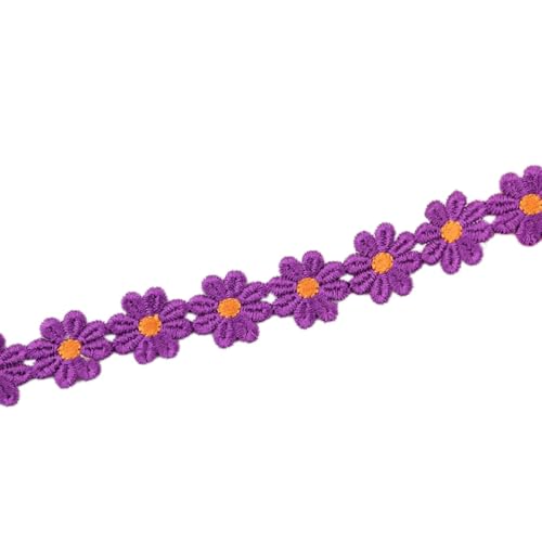 Aniyan 1 Yard 27mm Blumen Spitzenband Spitzenborte Stickerei Dekoband, Zierband Für Hochzeit Deko, Handwerk, Nähen, Tischdeko Und Geschenkband, 1 Strang Vintage Spitzenbordüre (Dunkelviolett) von Aniyan