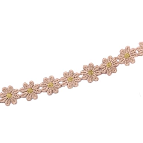 Aniyan 1 Yard 27mm Blumen Spitzenband Spitzenborte Stickerei Dekoband, Zierband Für Hochzeit Deko, Handwerk, Nähen, Tischdeko Und Geschenkband, 1 Strang Vintage Spitzenbordüre (Khaki) von Aniyan
