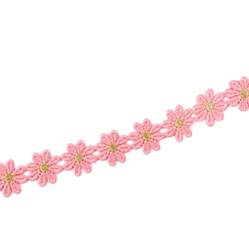 Aniyan 1 Yard 27mm Blumen Spitzenband Spitzenborte Stickerei Dekoband, Zierband Für Hochzeit Deko, Handwerk, Nähen, Tischdeko Und Geschenkband, 1 Strang Vintage Spitzenbordüre (Rosa) von Aniyan
