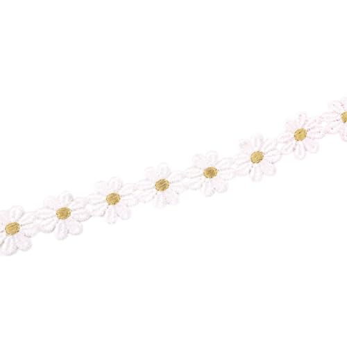 Aniyan 1 Yard 27mm Blumen Spitzenband Spitzenborte Stickerei Dekoband, Zierband Für Hochzeit Deko, Handwerk, Nähen, Tischdeko Und Geschenkband, 1 Strang Vintage Spitzenbordüre (Weiß) von Aniyan