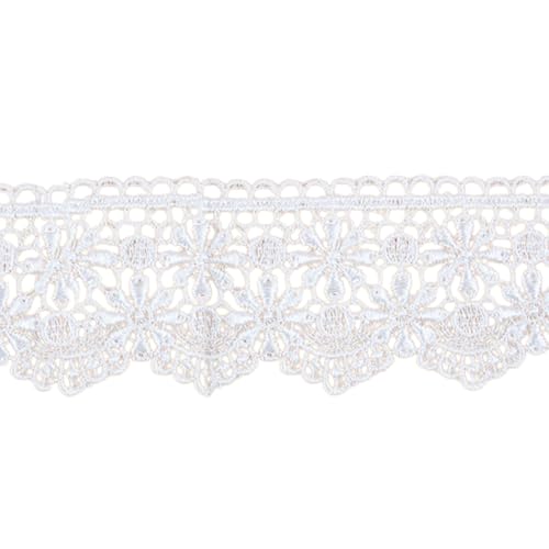 Aniyan 1 Yard Spitzenbordüre 4cm Breite, Spitzenband Polyester Zierband für Nähen, Basteln, DIY Handwerk, Kleidung, Dekoration (Stil A - Weiß) von Aniyan