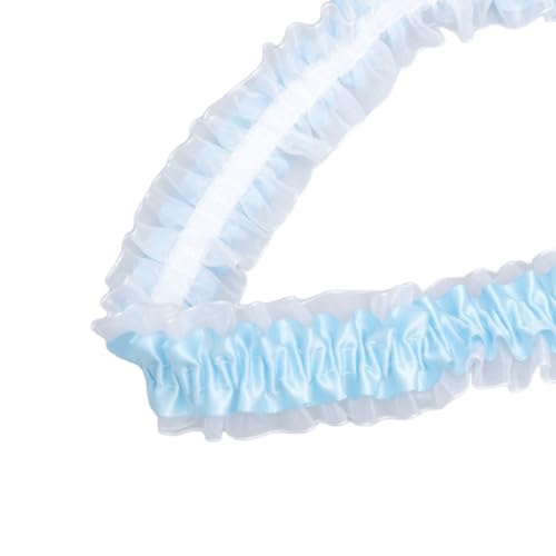 Aniyan 1 Yards Rüschenband 3,8cm – Doppellagige Spitzenbordüre aus Polyester Chiffon – Elastisch, Formstabil, Spitzenband für Nähen, DIY, Deko & Kleidung (Blau) von Aniyan