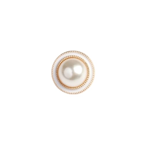 Aniyan 10 Stück Perlenknöpfe Set, Perlmutt Knöpfe, Nähknöpfe aus Zinklegierung und Harz, Ersatzknöpfe für Mantel Strickjacke DIY Kleidung (Weiß,18 mm) von Aniyan