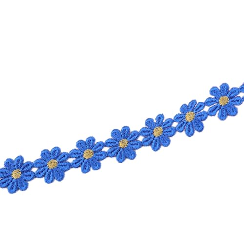 Aniyan 10 Yard 27mm Blumen Spitzenband Spitzenborte Stickerei Dekoband, Zierband Für Hochzeit Deko, Handwerk, Nähen, Tischdeko Und Geschenkband, 1 Strang Vintage Spitzenbordüre (Königsblau) von Aniyan