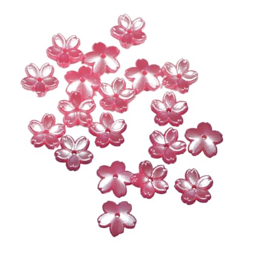 Aniyan 100 Stück Kirschblüten Acryl Blumenperlen, Mini-Blumenperlen, 10mm 5-Blütenblatt Blumenanhänger für Armbänder Schmuckherstellung DIY,(Dunkelrosa) von Aniyan
