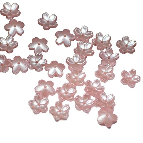 Aniyan 100 Stück Kirschblüten Acryl Blumenperlen, Mini-Blumenperlen, 10mm 5-Blütenblatt Blumenanhänger für Armbänder Schmuckherstellung DIY,(Rosa) von Aniyan