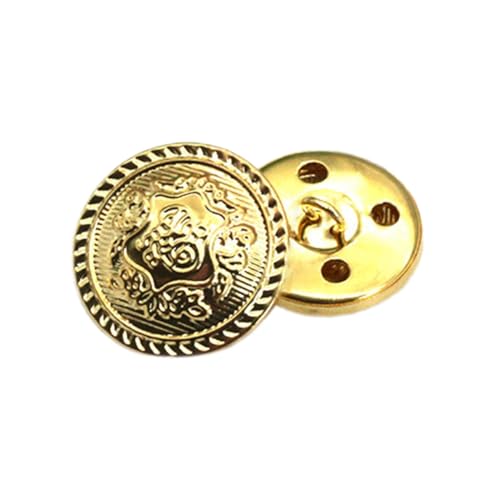 Aniyan 12.5 mm Metallknöpfe aus Kupfer für Mantel, Jacke und Pullover - Dekorative Knöpfe für Blazer, Anzug und Uniform - Hochwertige Nähknöpfe für Kleidung und Nähzubehör, 20 Stück (Gold) von Aniyan
