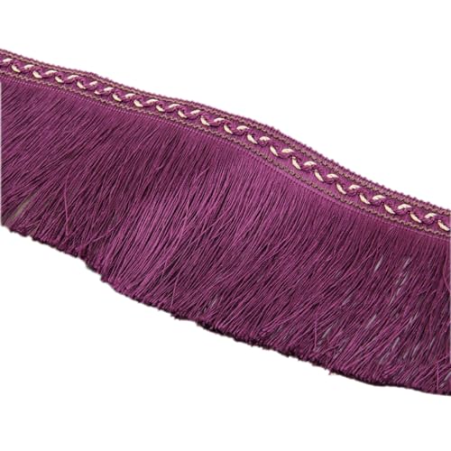 Aniyan 13m Quastenfransen 13cm Breite, Spitzenband mit Quasten und Fransen, Quaste Fransenborte Dekoband für DIY Basteln, Kleidung, Vorhänge, Heimtextilien, Accessoires (Dunkelviolett) von Aniyan