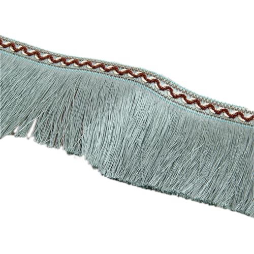 Aniyan 13m Quastenfransen 13cm Breite, Spitzenband mit Quasten und Fransen, Quaste Fransenborte Dekoband für DIY Basteln, Kleidung, Vorhänge, Heimtextilien, Accessoires (Hellblau) von Aniyan