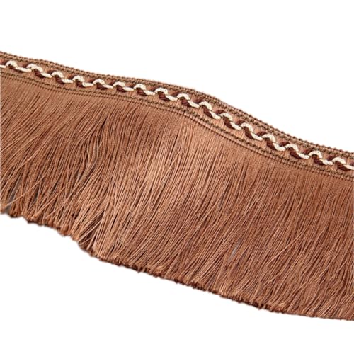 Aniyan 13m Quastenfransen 13cm Breite, Spitzenband mit Quasten und Fransen, Quaste Fransenborte Dekoband für DIY Basteln, Kleidung, Vorhänge, Heimtextilien, Accessoires (Hellbraun) von Aniyan