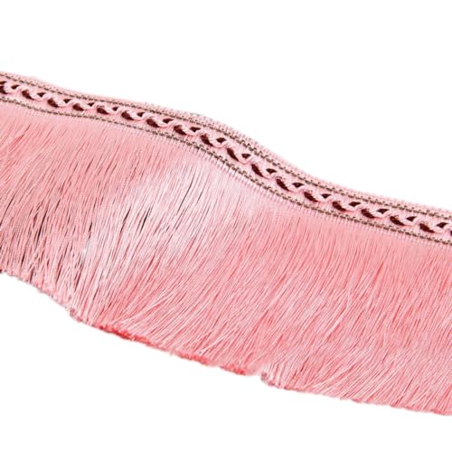 Aniyan 13m Quastenfransen 13cm Breite, Spitzenband mit Quasten und Fransen, Quaste Fransenborte Dekoband für DIY Basteln, Kleidung, Vorhänge, Heimtextilien, Accessoires (Rosa) von Aniyan