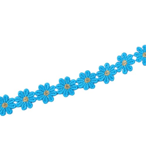 Aniyan 15 Yard 27mm Blumen Spitzenband Spitzenborte Stickerei Dekoband, Zierband Für Hochzeit Deko, Handwerk, Nähen, Tischdeko Und Geschenkband, 1 Strang Vintage Spitzenbordüre (Blau) von Aniyan