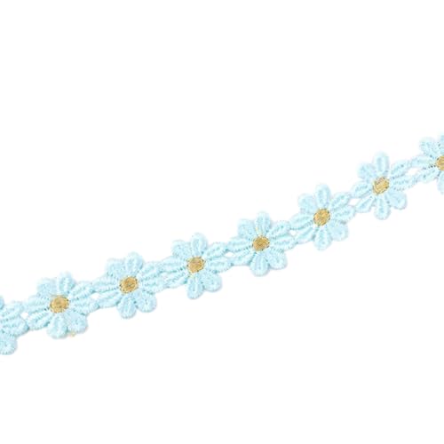Aniyan 15 Yard 27mm Blumen Spitzenband Spitzenborte Stickerei Dekoband, Zierband Für Hochzeit Deko, Handwerk, Nähen, Tischdeko Und Geschenkband, 1 Strang Vintage Spitzenbordüre (Himmelblau) von Aniyan
