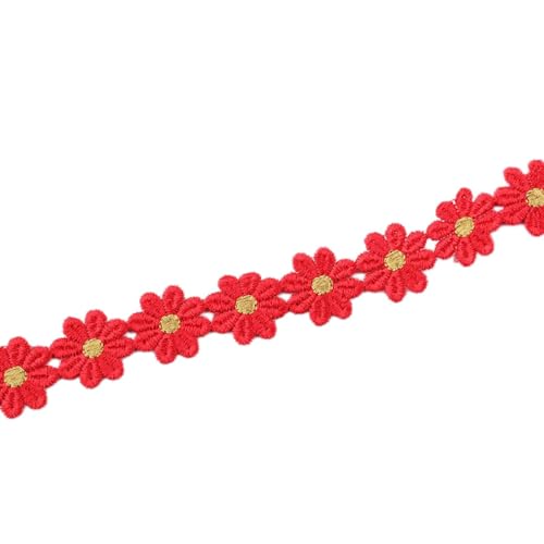 Aniyan 15 Yard 27mm Blumen Spitzenband Spitzenborte Stickerei Dekoband, Zierband Für Hochzeit Deko, Handwerk, Nähen, Tischdeko Und Geschenkband, 1 Strang Vintage Spitzenbordüre (Rot) von Aniyan
