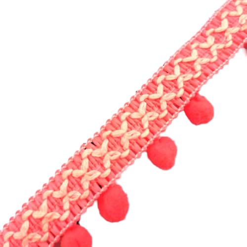 Aniyan 15 Yards 3 cm Pompons Borte Bommelborte Quaste Fransenborte mit Bommeln Band für Nähen DIY Basteln Kleidung Kostüme Vorhang Dekoration Zubehör (Fluoreszierendes Orange) von Aniyan