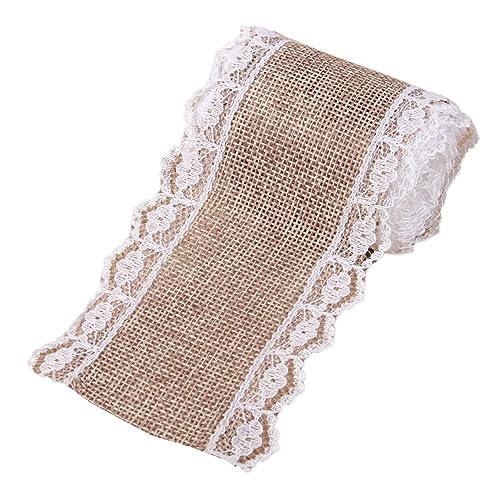 Aniyan 2 Rolle Juteband Mit Spitze 10 Cm X 2 M Natürliches Sackleinen Dekoband Mit Spitzenverzierung Für DIY Hochzeitsdeko Geschenkverpackung Bastelprojekte Und Partydekoration (Jute) von Aniyan